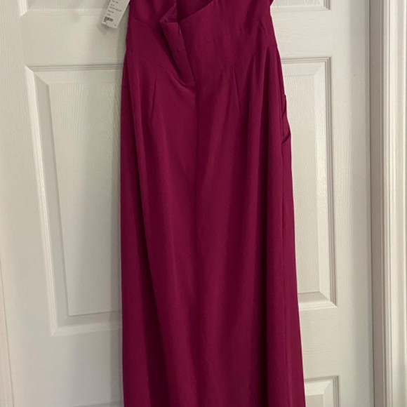 Pleated Skirt Crepe Maxi Dress with Pockets - size 12 - Picture 2 of 7